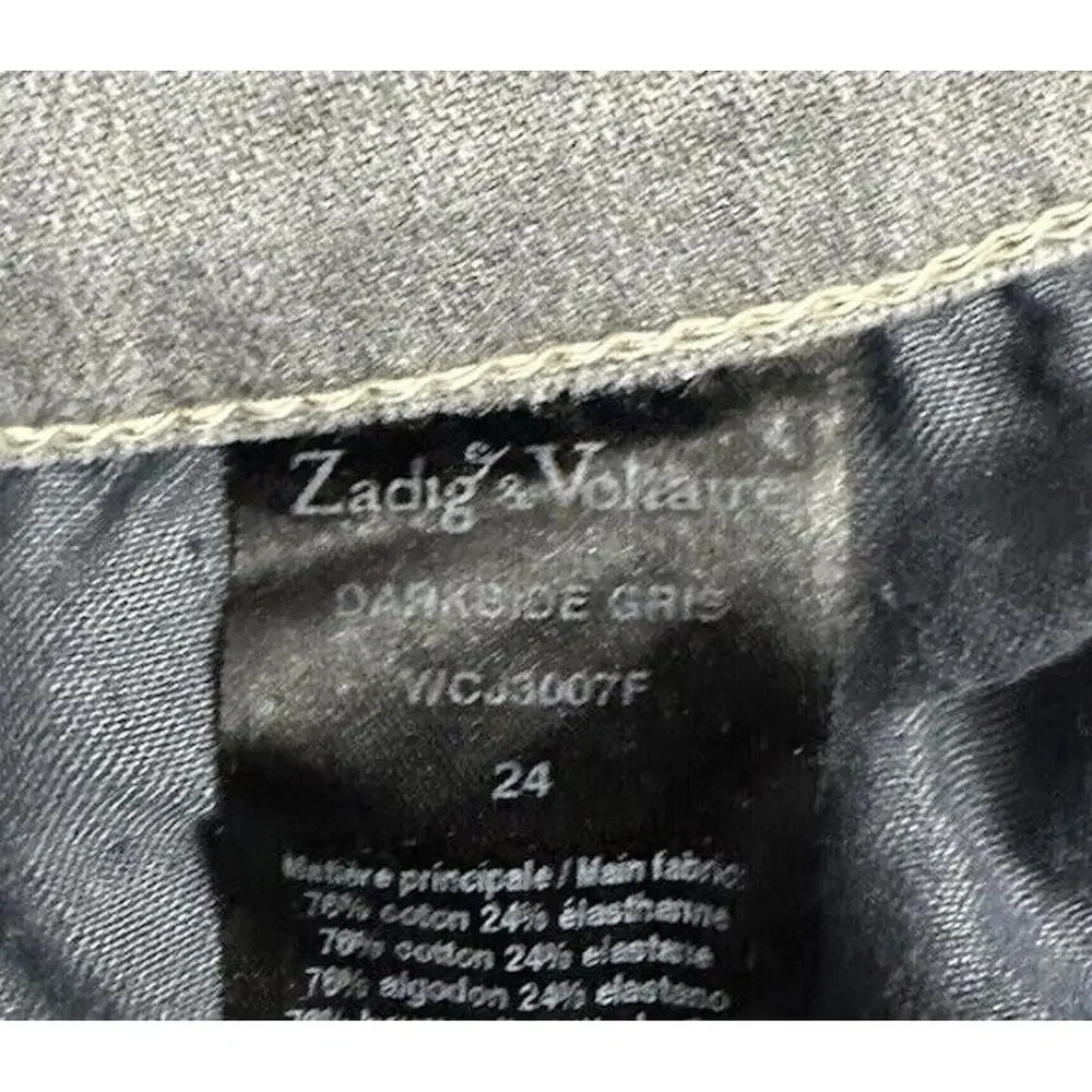 Darkside by Zadig & Voltaire Womens Gray Stretch Skinny Jeans Denim Size‎ 24 EUC - Picture 7 of 9